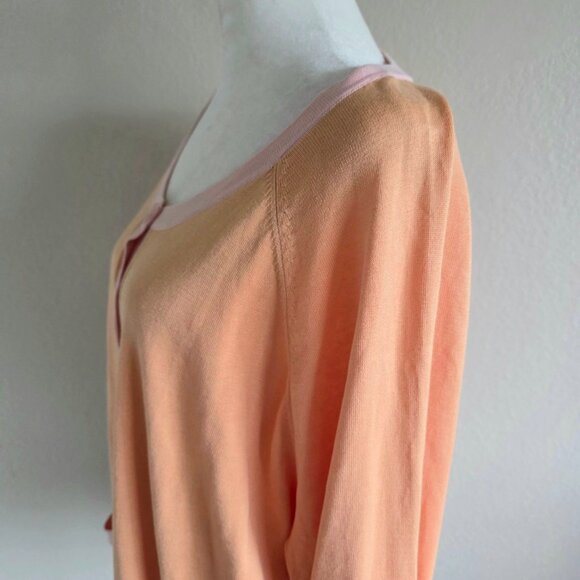 Talbots Plus Size 3X Cardigan Sweater Silk Blend Lightweight Orange Pink NEW - Picture 4 of 9